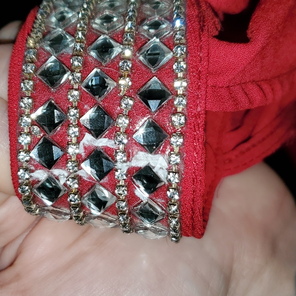 Red bling collar shirt - Picture 5 of 5